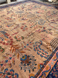 12x20 Palatial Antique Camel Ground rug - Blue Parakeet Rugs