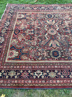 7'9 x 11'5 Antique 1920s Mahal village rug (#606) - Blue Parakeet Rugs