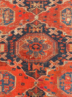 7’1 x 10’1 Antique Soumak Flatweave Rug #2360 / 7x10 vintage rug - Blue Parakeet Rugs
