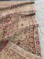 10’3 x 11’6 Antique floral design Kerman Lavar rug #1970ML / 10x12 Vintage rug - Blue Parakeet Rugs