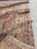 10’3 x 11’6 Antique floral design Kerman Lavar rug #1970ML / 10x12 Vintage rug - Blue Parakeet Rugs