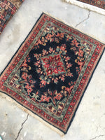 2’1 x 2’8 antique Sarouk Mat Rug (#1367) - Blue Parakeet Rugs
