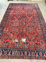 8'3 x 13' Antique 1920s watermelon ground Mahal rug #2065 / 8x13 Vintage Rug - Blue Parakeet Rugs