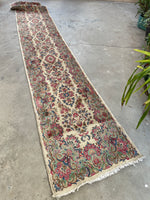 2’4 x 15’ Skinny Vintage Persian Runner #2351ML / 2x15 Vintage Runner - Blue Parakeet Rugs