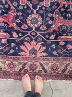 6’4 x 8’11 Antique Turkish rug #2368 - Blue Parakeet Rugs