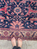 6’4 x 8’11 Antique Turkish rug #2368 - Blue Parakeet Rugs