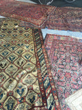 4'2 x 9'2' Antique Shirvan Rug / Caucasian Rug / 4x9 Vintage Rug / 19th Century Shabby Chic Rug - Blue Parakeet Rugs
