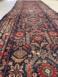 3'8 x 12'6 Antique Persian Runner #1302 / 13 foot vintage runner - Blue Parakeet Rugs