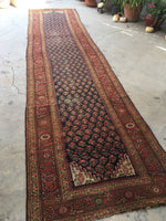 3’9 x 15’4 Antique Kurdish Runner (#1370) - Blue Parakeet Rugs