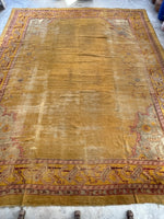 12’ x 14’5 Ochre Oushak rug #2315ML / 12x15 Vintage rug - Blue Parakeet Rugs