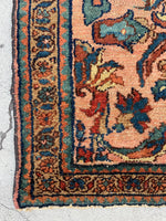 1’10 x 2’11 Antique Persian Lilihan rug #2542 - Blue Parakeet Rugs