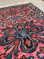 2x3 Antique Persian Scatter Rug #2487 - Blue Parakeet Rugs