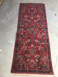 2’5 x 6’5 vintage floral design wool Runner (#1374) - Blue Parakeet Rugs