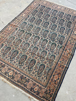4’3 x 6’2  Antique Persian Senneh #2362 / Small Persian Rug - Blue Parakeet Rugs