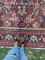 7'9 x 11'5 Antique 1920s Mahal village rug (#606) - Blue Parakeet Rugs