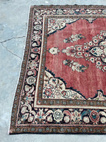 5’3 x 6’7 Vintage Persian Lilihan rug #2522 - Blue Parakeet Rugs