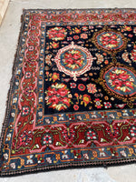 7' x 14'9" Antique Persian Bakhtiari / Long and Narrow Rug - Blue Parakeet Rugs