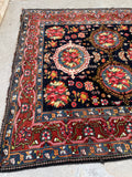 7' x 14'9" Antique Persian Bakhtiari / Long and Narrow Rug - Blue Parakeet Rugs