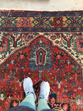 6’6 x 9’2 Beautiful and Bold tribal Heriz rug (#1086) - Blue Parakeet Rugs