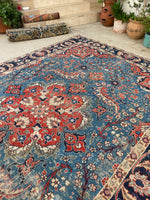 7’10 x 11’10 Antique Persian Tabriz Rug #2003 - Blue Parakeet Rugs