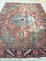 8’3 x 11’ Antique Persian Heriz (#973T) - Blue Parakeet Rugs