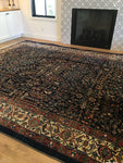 10'8 x 12'4 Antique Malayer Rug / Large Persian Rug - Blue Parakeet Rugs
