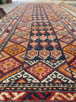 3'9" x 12'9" Kurdish Runner #2274 / Antique Runner / rug runner / Oriental Rug - Blue Parakeet Rugs