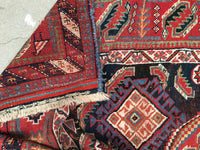 5 x 7'3 Antique nomadic rug (#1282) / 5x7 Vintage rug - Blue Parakeet Rugs