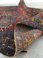 2’8 x 10’11 Worn to Perfection Heriz Runner - Blue Parakeet Rugs