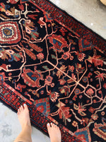 3’3 x 19’9 Indigo Blue Antique Bakhtiari Runner (#833) - Blue Parakeet Rugs
