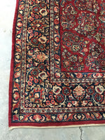 9 x 11’8 Antique Persian Sarouk (#1399) - Blue Parakeet Rugs