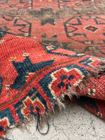 2’9 x 3’5 Star Afghani scatter rug #2474 / small vintage Rug - Blue Parakeet Rugs