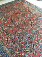 9’5 x 11’10 Antique Persian Mahal Rug / 9x12 vintage rug (#1257) - Blue Parakeet Rugs