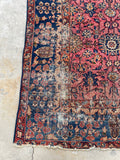 7'1 x 9'6 Dusty Rose Persian Mahal rug #2075 / 7x10 Vintage Rug - Blue Parakeet Rugs