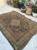 4’5 x 6’ Rug / 4x6 Antique Rug / Vintage Tribal Rug - Blue Parakeet Rugs