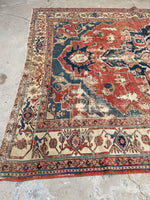 8' x 11’4 Late 19th Century Serapi #2403/ Large Oriental Rug - Blue Parakeet Rugs