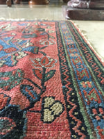 2’ x 2’9” Antique Love Worn Lilihan Rug - small antique rug - Blue Parakeet Rugs