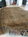 9'9 x 14'7 Worn Antique Persian Yazd Rug /  Large Antique Rug (#1074) - Blue Parakeet Rugs