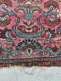 2’5 x 4’1 Antique Persian Malayer #2543 / Small Vintage  Rug - Blue Parakeet Rugs