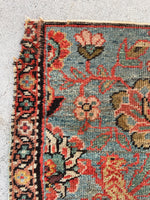 1’10 x 2’8 Antique Persian Tabriz Rug (#1932) - Blue Parakeet Rugs