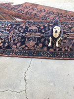 3’6 x 12’8 Indigo Blue Antique Bakhtiari Runner - Blue Parakeet Rugs