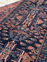 3’6 x 12’8 Indigo Blue Antique Bakhtiari Runner - Blue Parakeet Rugs