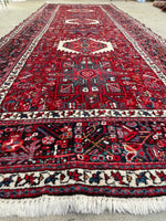5’2 x 12’8 Vintage Persian Gharajeh Runner #2353 / 5x13 Vintage Runner - Blue Parakeet Rugs