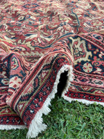 7'9 x 11'5 Antique 1920s Mahal village rug (#606) - Blue Parakeet Rugs