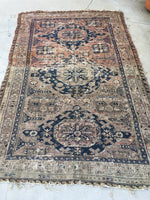 5’1 x 8’1 Antique Soumak flat weave rug - Blue Parakeet Rugs
