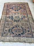 5’1 x 8’1 Antique Soumak flat weave rug - Blue Parakeet Rugs