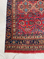7'10 x 13' Antique Persian Iron rug Bidjar #2234 / 8x13 Vintage Rug - Blue Parakeet Rugs
