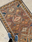3’5 x 13’3 Antique Tribal Runner #2199 - Blue Parakeet Rugs