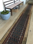 2'6 x 23'9 Camel Hair Antique Serab Rug / Long skinny Runner (#684) - Blue Parakeet Rugs