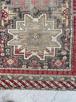 3’7 x 4’8 Antique Caucasus Rug #2582 / small vintage rug - Blue Parakeet Rugs